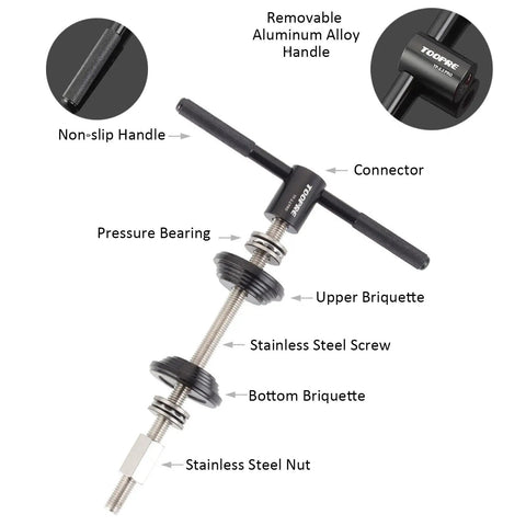 Bike Headset Cup And Bottom Bracket Press Installation Tool For BB73 BB86 BB30 BB91 BB92 PF30 And More, labeled parts diagram