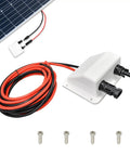 Solar Cable Entry Gland With 10 Ft 10 AWG Soft Copper Cable UV Resistant Dual Cable Entry Housing For Solar Project On RV Boat Camper Van Easy Install Preassembled Weatherproof Gland With Built In Screw Slot For No Slip Mount with cables and screws
