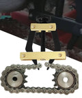 Roller Chain Breaker Cutter And Chain Holder Puller Disassembly Tools Kit For 0.25 To 0.75 Inch Pitch Chains Fits Bicycle Motorcycle Go Kart ATV Beefy High Carbon Steel with chain.
