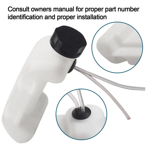 Fuel Tank Assembly 308675054 Replacement with black cap and tubing attachment for Toro Ryobi Homelite 310833001 String Trimmer