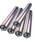 Built Tough 2 Inch Stainless Steel Conveyor Rollers 5 Pack, heavy duty shafts, ideal for moving materials effortlessly.