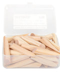 Pocket Hole Plug Kit From Solid Pine Wood Lightweight Durable Woodworking Plugs 50 Piece Set with plastic case open