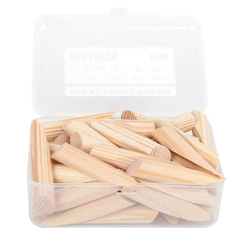 Pocket Hole Plug Kit From Solid Pine Wood Lightweight Durable Woodworking Plugs 50 Piece Set with plastic case open
