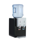Desktop Water Cooler Dispenser With Hot And Cold Water Top Loading Child Safety Lock Modern Countertop Drinking Fountain