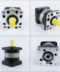 High Output Planetary Gearbox Speed Reducer 120Mm Frame with yellow output shaft and robust metal construction.