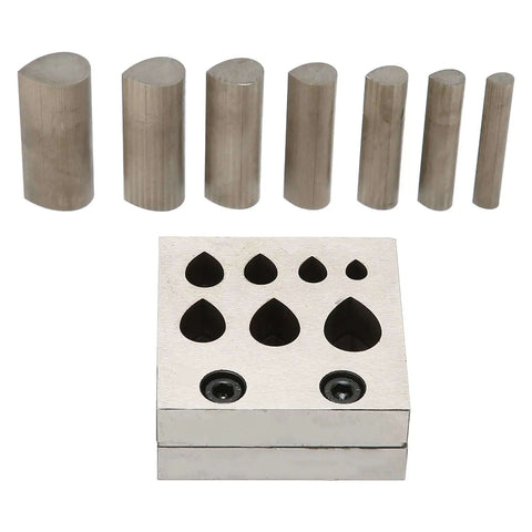 Pro Grade Disc Cutter Set For Jewelry Making with 7 Die Plates and flat-bottom design for accurate metal punching and forming.