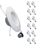 Flicker-Free 5 and 6 Inch LED Recessed Downlight Kit, Dimmable, 1000 Lumens, 5000K Daylight, 11.5W Equal 75W, E26 Base, 12 Pack