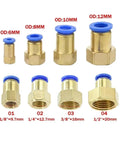Pneumatic Air Connector Fitting Kit With 10mm 12mm 14mm 16mm Sizes M5 Thread 3/4 Inch And 1/2 Inch Two Way Hose Connectors Pipe Fittings Set 20 Pieces For DIY Projects And Air Lines, brass fittings with 6mm to 12mm OD sizes and threaded ends