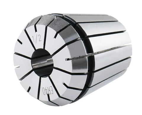 ER40 collet, 1/2 inch size, hardened alloy for MT3 Shank ER40 Chuck With Fifteen Piece Collet Kit From One Eighth To One Inch