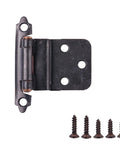 3/8 Inch Kitchen Inset Cabinet Door Hinge Self Closing Oil Rubbed Bronze Includes Mounting Screws 10 Pack 1 Pair Per Pack Fits Inset Cabinets Durable Soft Close Hardware single hinge and screws