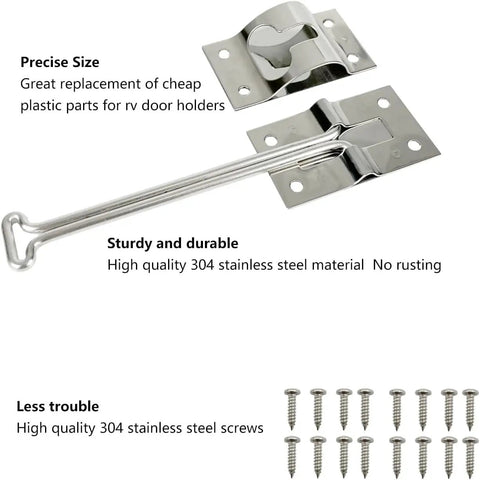 6 Inch T Entry Latch Zinc Iron Trailer Door Retainer with stainless steel screws