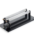Rotary Axis Attachment For 40w 45w Co2 Laser Engravers; cylindrical rollers on a black base for laser engraving bottles.