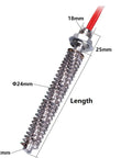 Heavy Duty Stainless Steel Finned Heating Element For Kickin Fast Heat Distribution And Quick Cooking Tasks With Rock Solid Build Quality And Top Shelf Wattage Capacity Up To One Thousand Watts, showcasing dimensions and details.