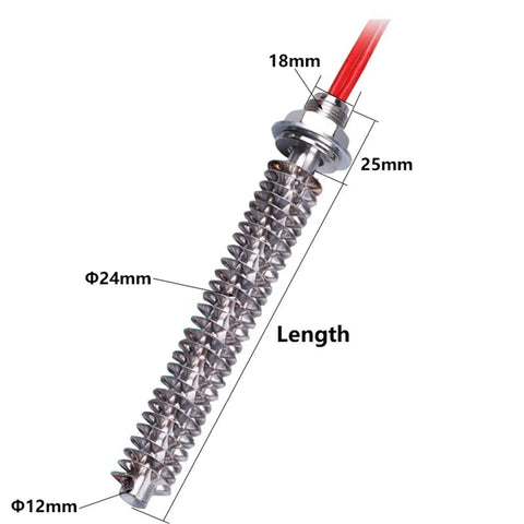 Heavy Duty Stainless Steel Finned Heating Element For Kickin Fast Heat Distribution And Quick Cooking Tasks With Rock Solid Build Quality And Top Shelf Wattage Capacity Up To One Thousand Watts, showcasing dimensions and details.