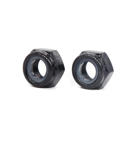 Heavy Duty 50 Pcs M3 Nylon Lock Nuts Featuring Matte Black Zinc Plated Steel Core M3 0.5mm Pitch Hex Shape No Slip Inserts.