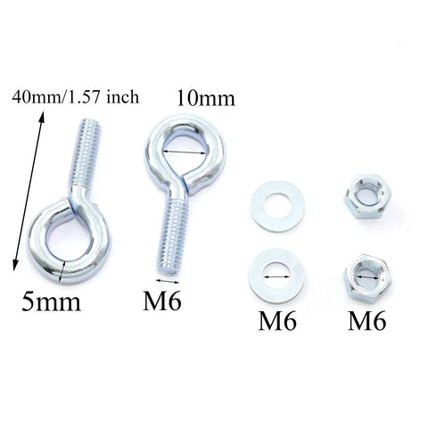 Beefed Up Eyebolt Kit Ten Pcs Heavy Duty One Quarter Inch By Three Quarter Inch Male Thread Shoulder Ring Eye Bolts With Nuts And Washers