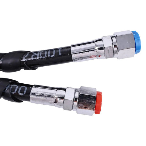 16 Foot Hydraulic Hose Kit HO5116 with colored fittings for SeaStar outboard steering Teleflex marine boats close-up view