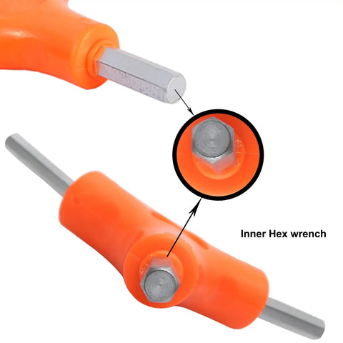 Close-up view of 3 Way Y Hex Wrench Set For Bikes With Internal Hex Torque Spanner, highlighting the inner hex wrench.