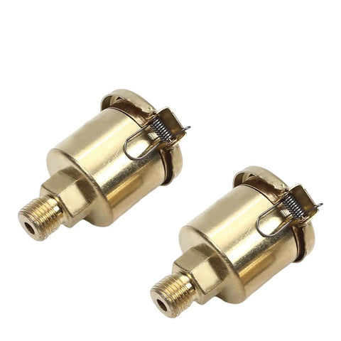 2 Pack M10x1 6ml Oil Cup Cap For Lathe Machine Oil Dispenser Copper Plated On Iron Gold Tone Replacement Oiler Cap Set