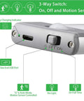 Lit 54 LED Under Cabinet Lights USB Rechargeable battery indicator switch details motion sensor close-up
