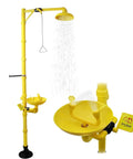 Dual Spray Emergency Eye Wash And Shower Station For Labs And Factories, Fixed Base Eyewash With Chemical Splash Protection