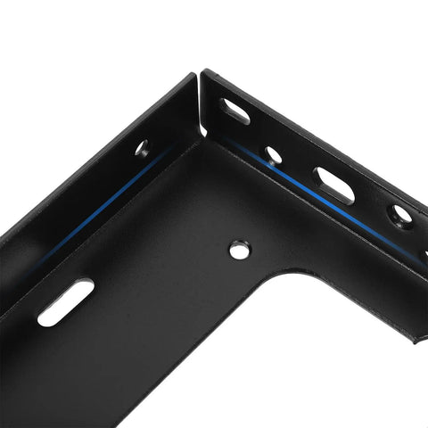 2 Pack Heavy Duty Black Floating Shelf Brackets With Thickened Steel Construction Hidden Design close-up corner view