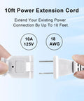 Hands holding Ten Foot Two Prong Indoor Extension Cord White 18 Gauge Two Conductor ETL Listed Waterproof Plug And Play Power Cable