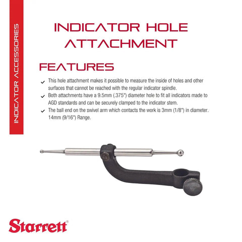 Indicator Hole Attachment AGD Standard Pro Grade Clamp For Precise Hole Depths Up To 42 mm With About 14 mm Range, Model 670B