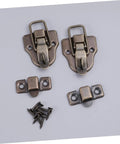 Vintage Wooden Box Hasps And Cabinet Toggle Latches Set 2 Pack Antique Brass Duckbilled Catch for Wooden Cabinets