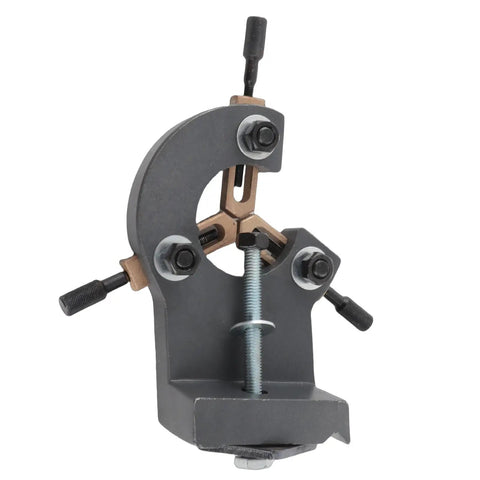 Rugged Mini Lathe Steady Rest With Rock Solid Aluminum Alloy Body And Triple Point Stability For Precision Wood Metal Turning On 0618 CJ 7X12 7X14 3B Bench Lathes, detailed view of stabilization mechanism.