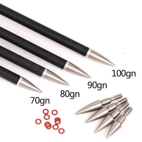 Six Pack Screw In Archery Arrow Tips Field Points 70-125 Grain For Target Practice On Compound And Recurve Bow 6.2mm Shaft