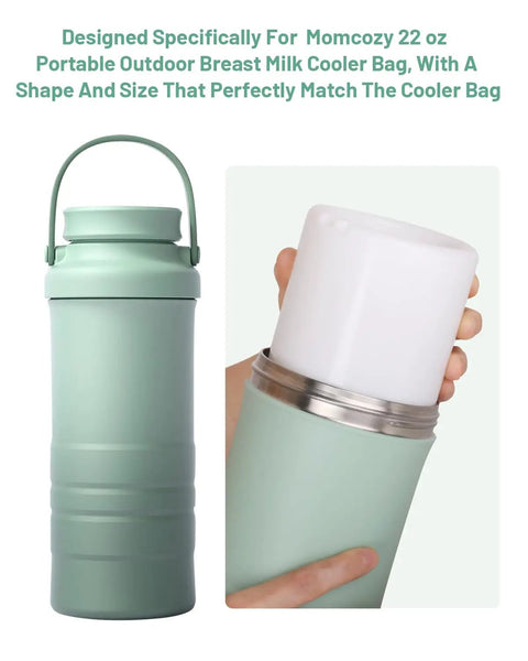 Two Pack Replacement Cooling Gel Tubes Compatible With Portable Breast Milk Cooler Reusable Freezer Inserts shown in 22 oz container.