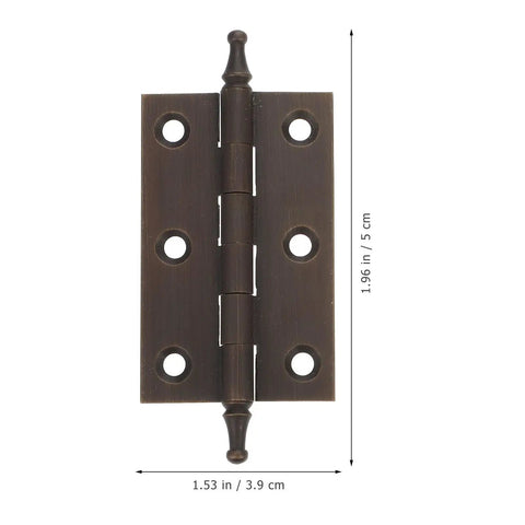 Copper Cabinet Butt Hinges with Smooth Quiet Operation For Kitchen Cabinets and Wardrobes, showing dimensions 1.53 by 1.96 inches.