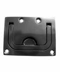 316 Stainless Steel Electrophoretic Black Hatch Ring Pull For Deck Hatch, Flush Lift Ring with screws, front view