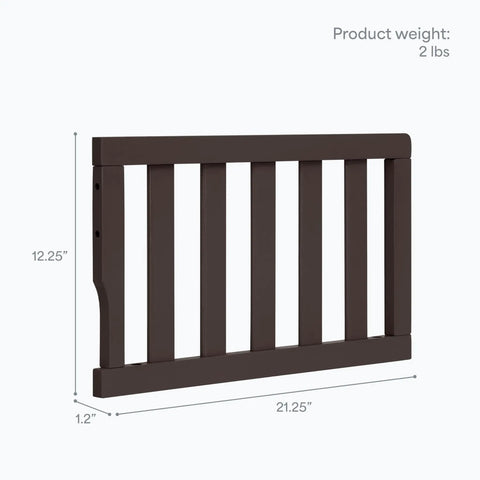 Toddler Guard Rail For Convertible Crib In Chocolate Chip Finish Solid Wood Bed Rail For Easy Toddler Bed Conversion Adds Bedtime Security