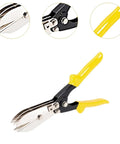 Five Cutter Heavy Duty Gutter Crimper Tool for 24 to 28 Gauge Ductwork and Venting, 10.43 Inch Carbon Steel with Yellow Handles