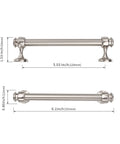 Diagram of cabinet handle dimensions, showing length, width, and projection. 10 Pack Matte Black 3 Inch Cabinet Handles For Kitchen Cabinets And Cupboards image not shown.