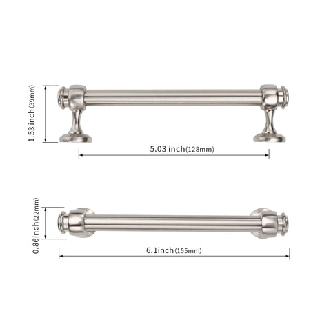 Diagram of cabinet handle dimensions, showing length, width, and projection. 10 Pack Matte Black 3 Inch Cabinet Handles For Kitchen Cabinets And Cupboards image not shown.