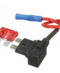 Upgrade Your Gear With This Super Cool Fuse Tap Adapter That Turns One Spot Into Two For Adding Extra Electronics Like Phone Cradles Or Alarms Without Any Messy Splicing Wires Needed For Micro Mini And Standard Blade Fuses Up To 10 Amps Perfect For black and red blade fuse tap adapter with wire leads