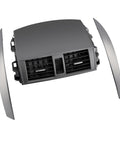 Front view: three-piece center A/C dash vent with gray left/right trim panels for 2008–2013 Corolla.