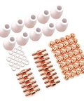 Super Cool 75-Piece Plasma Cutting Torch Consumables Kit For PT31 Pt40 Cut 40 And Cut 50 with copper and ceramic parts.
