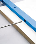 Close-up of 24 Inch Aluminum Miter Bar For Smooth Sliding On Table Saws, Router Tables, And Workbenches in use on wood surface