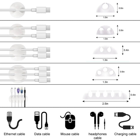 All In One Cable Management Kit With 2 Durable Sleeves 100 Zip Ties 15 Adhesive Clips 10 Cable Clips And 10 Reusable Ties diagram