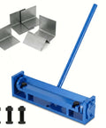 Image of 7.87 Inch Steel Bending Brake Manual Sheet Metal Bender for 0 to 90 Degrees with bolts and bent metal pieces.
