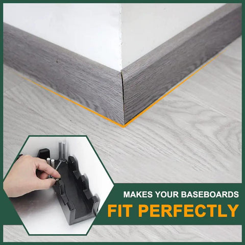 Real Deal Two In One Mitre Measuring And Cutting Tool For Swift Precision Woodworking Cuts No Sweat Angle Finder at wall corner.