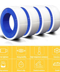 VOTMELL PTFE plumber tape, 4 rolls, 1/2 in x 520 in, white with blue core