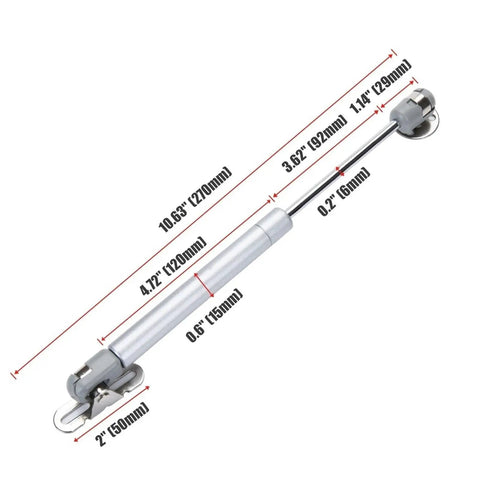 Soft Closing Cabinet Hinges For Kitchen Cupboards And Toy Box Lids, Heavy Duty Gas Strut Support 6kg To 15kg, Gray Finish