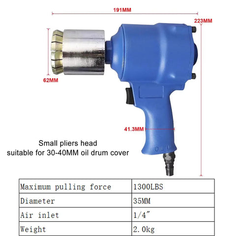 NIKAIDD Pneumatic Oil Drum Crimper Sealer For 200L Barrels, Manual Pressure Cap Tool with 35mm pliers head for sealing