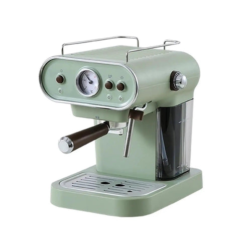 Top Tier 15 Bar Retro Espresso Machine With Italian Electric Pump Semi Automatic Steam Frother 1050 Watt Home Coffee Maker, mint green.