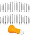 Ultimate 41 Piece Watch Repair Kit with gourd pry knife and replacement pins for band sizing and quick strap swaps.